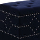 Deep Blue Velvet Nailhead Storage Bench with Ottomans By Homeroots | Benches | Modishstore - 9