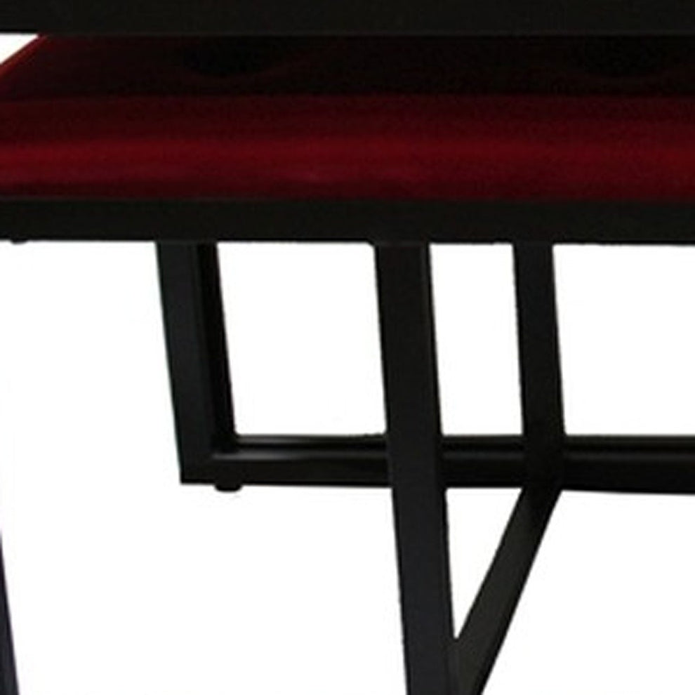 Modern Black and Red Metal Three Piece Bench Set By Homeroots | Benches | Modishstore - 8