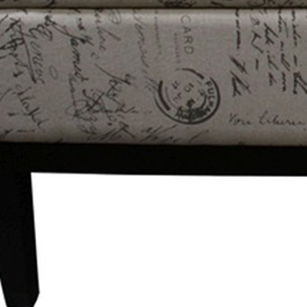 Black and White Vintage Postcard Print Dual Lift Storage Bench By Homeroots | Benches | Modishstore - 2