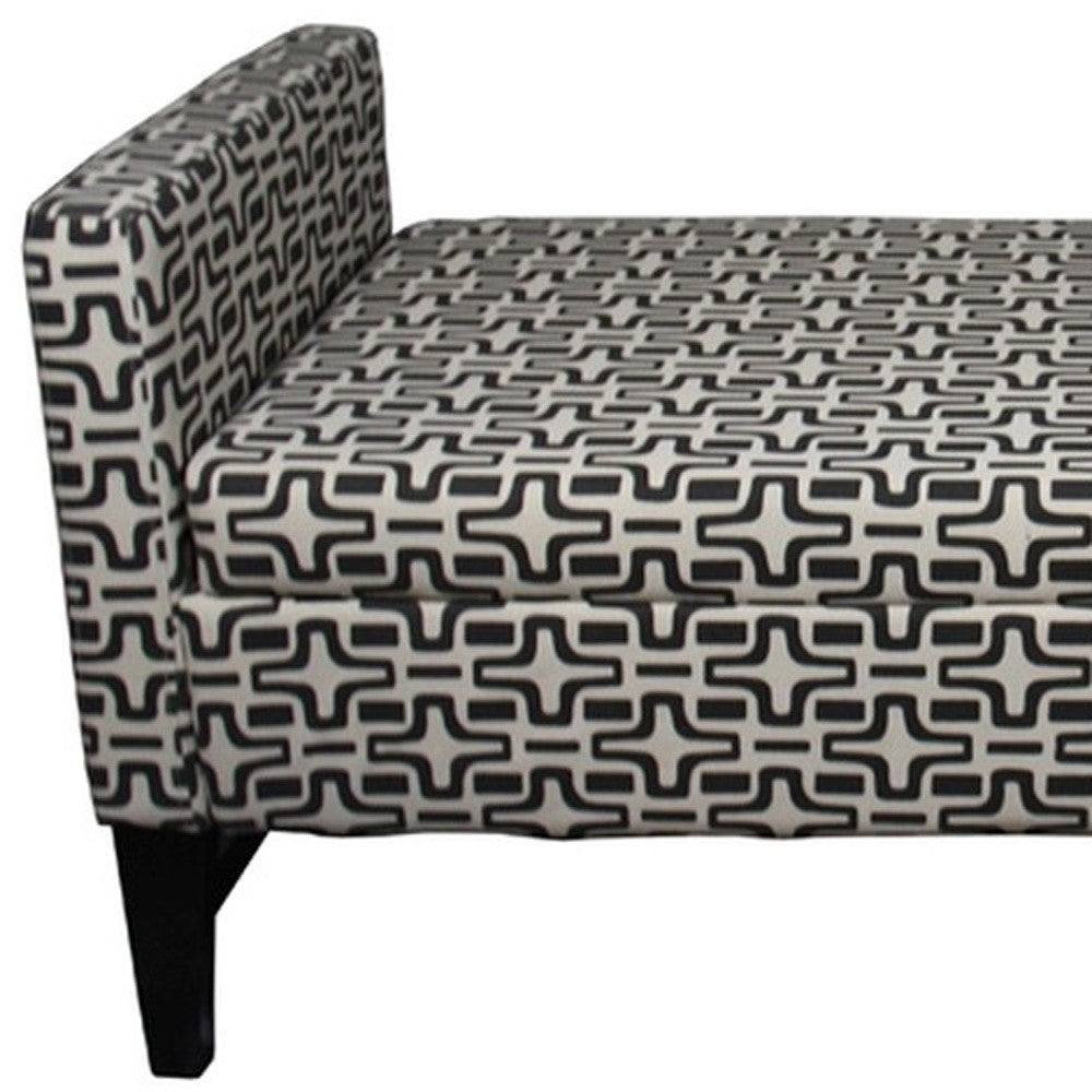 Modern Dark Brown and White Retro Star Print Storage Bench By Homeroots | Benches | Modishstore
