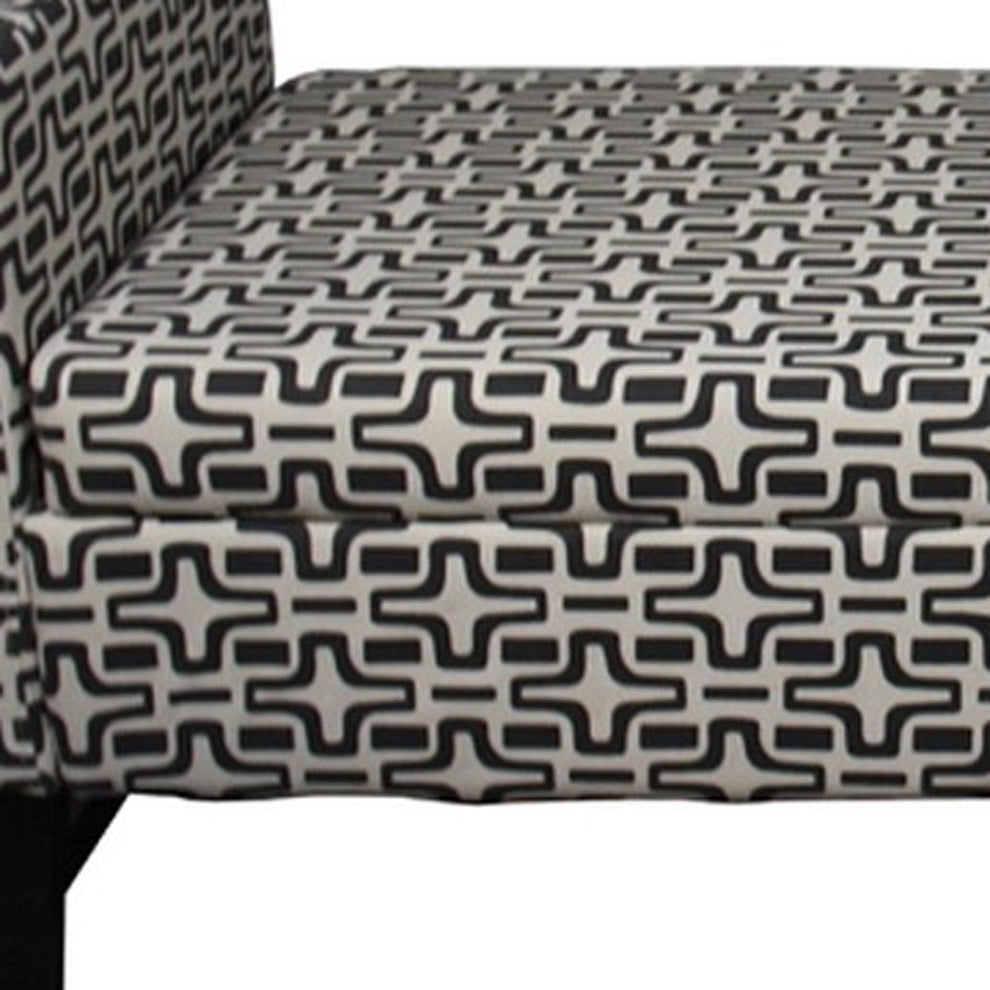 Modern Dark Brown and White Retro Star Print Storage Bench By Homeroots | Benches | Modishstore - 2