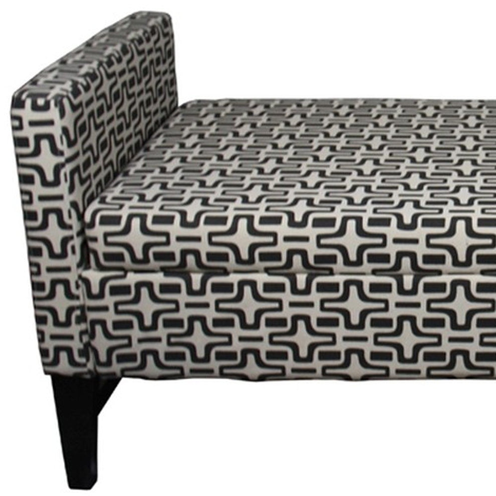 Modern Dark Brown and White Retro Star Print Storage Bench By Homeroots | Benches | Modishstore - 3