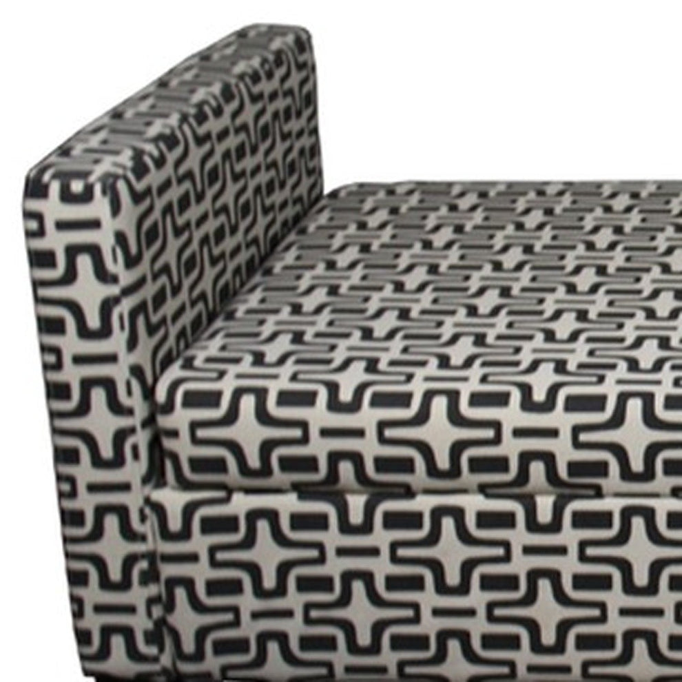 Modern Dark Brown and White Retro Star Print Storage Bench By Homeroots | Benches | Modishstore - 4