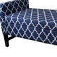Blue and White Quatrefoil Dark Wood Storage Bench By Homeroots | Benches | Modishstore - 5