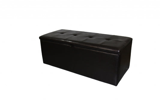 Brown Faux Leather Storage Bench By Homeroots