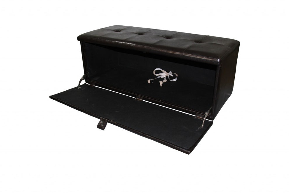 Brown Faux Leather Storage Bench By Homeroots | Benches | Modishstore - 2