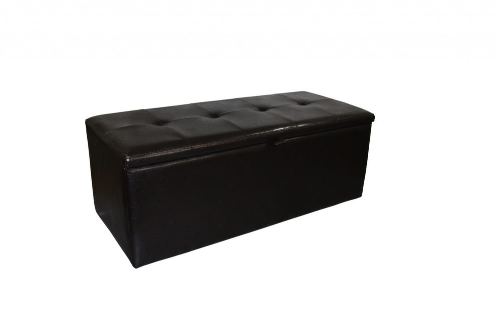 Brown Faux Leather Storage Bench By Homeroots | Benches | Modishstore - 3