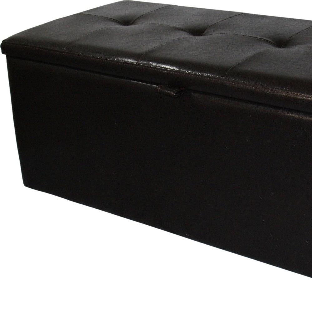 Brown Faux Leather Storage Bench By Homeroots | Benches | Modishstore - 4