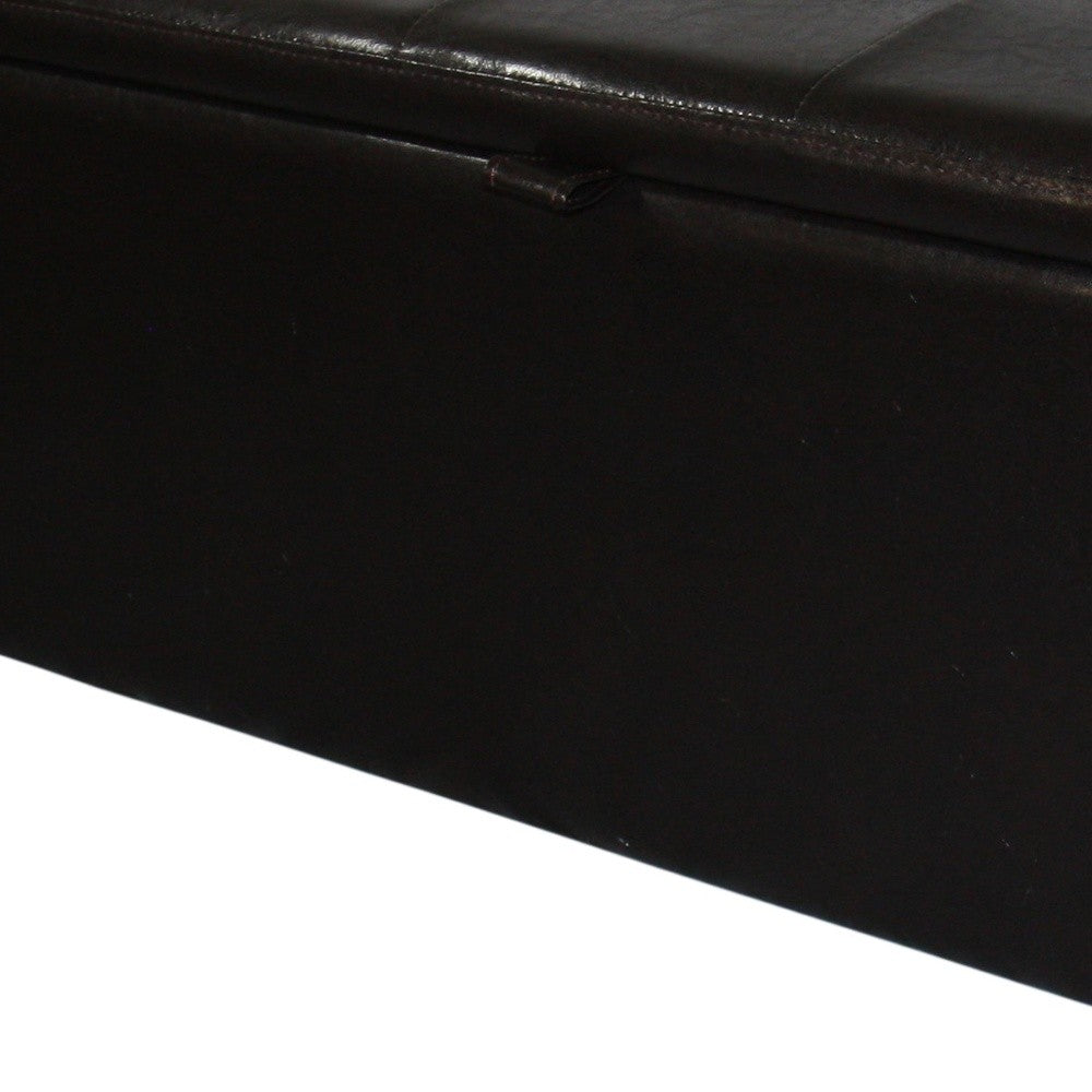 Brown Faux Leather Storage Bench By Homeroots | Benches | Modishstore - 5