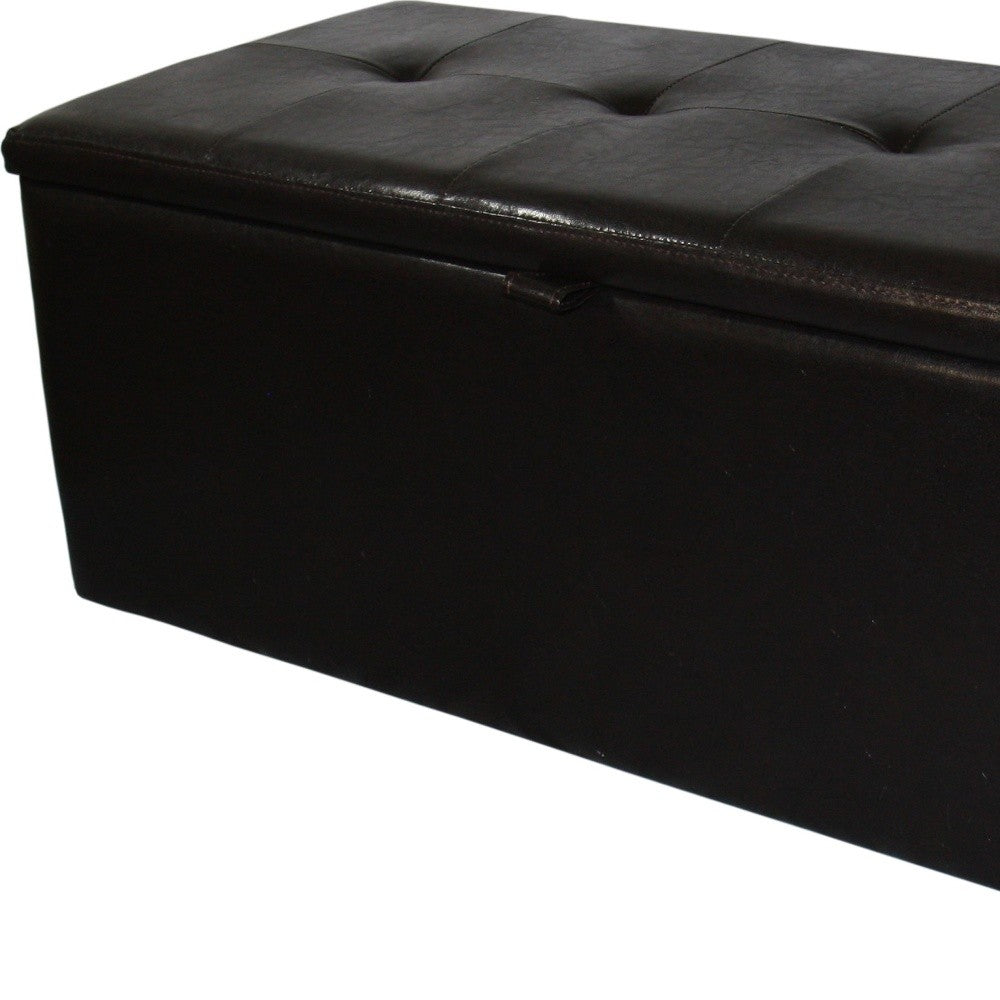 Brown Faux Leather Storage Bench By Homeroots
