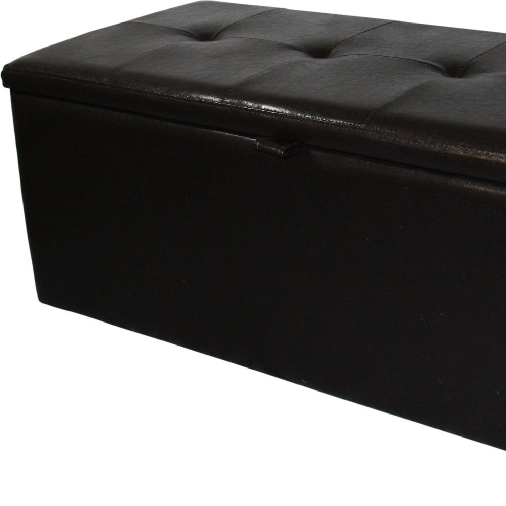 Brown Faux Leather Storage Bench By Homeroots | Benches | Modishstore - 7