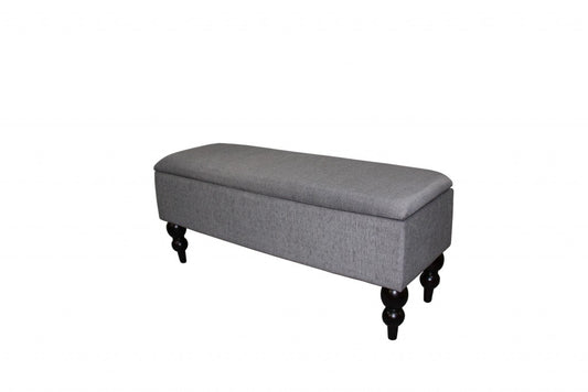 Modern Tailored Gray and Black Storage Bench By Homeroots | Benches | Modishstore