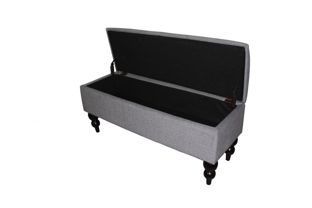 Modern Tailored Gray and Black Storage Bench By Homeroots | Benches | Modishstore - 2