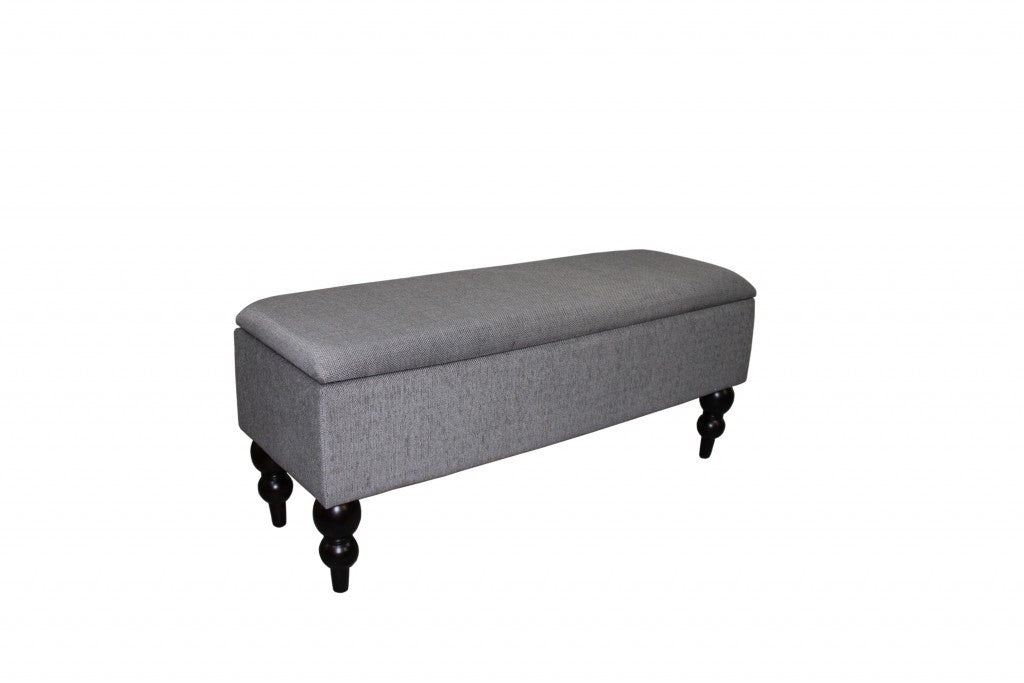 Modern Tailored Gray and Black Storage Bench By Homeroots | Benches | Modishstore - 3