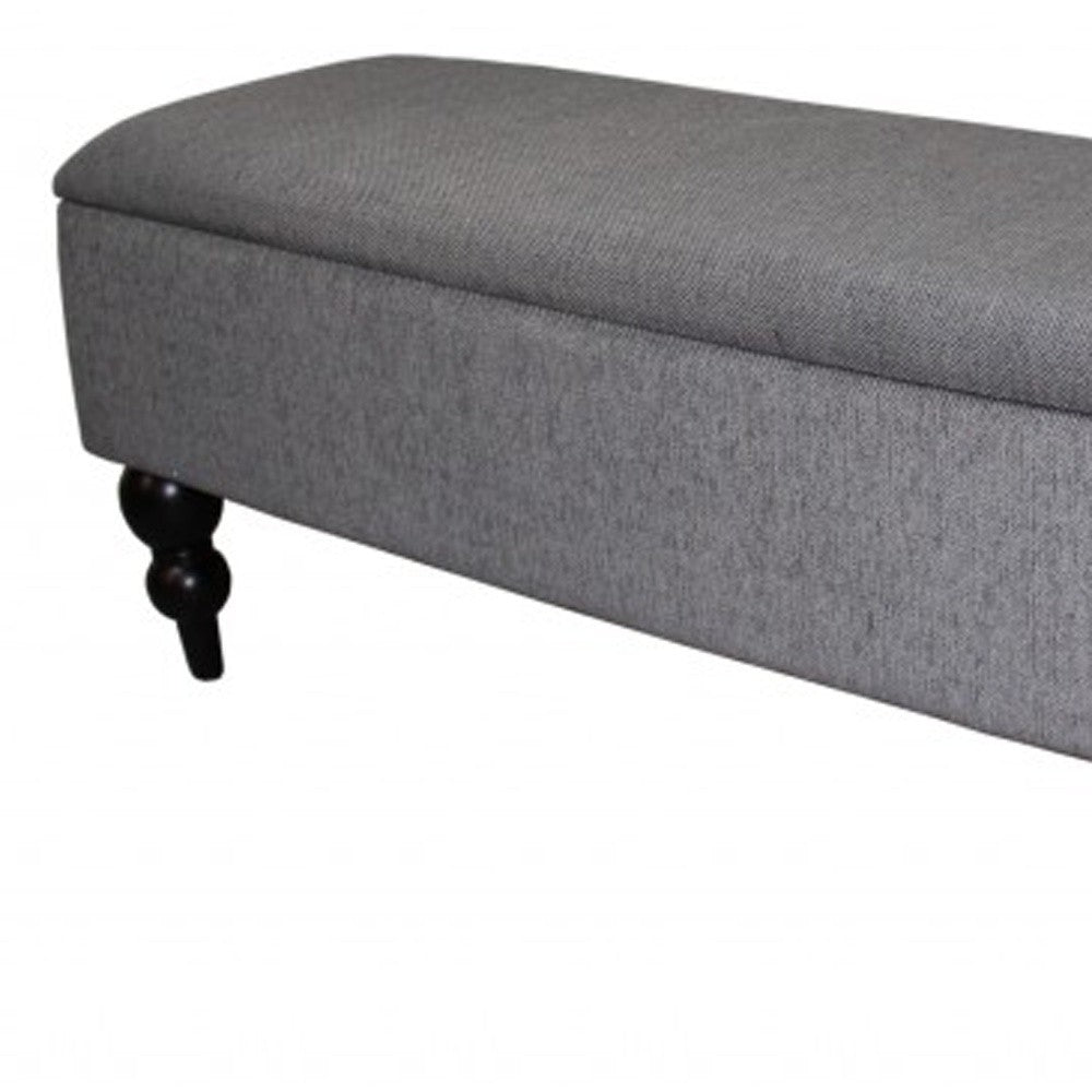 Modern Tailored Gray and Black Storage Bench By Homeroots | Benches | Modishstore - 4