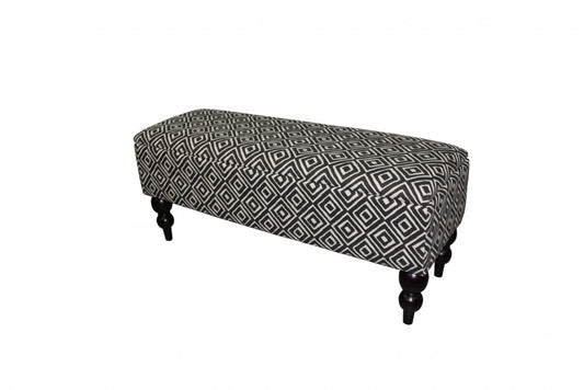 Modern Tailored Charcoal and White Geometric Storage Bench By Homeroots | Benches | Modishstore