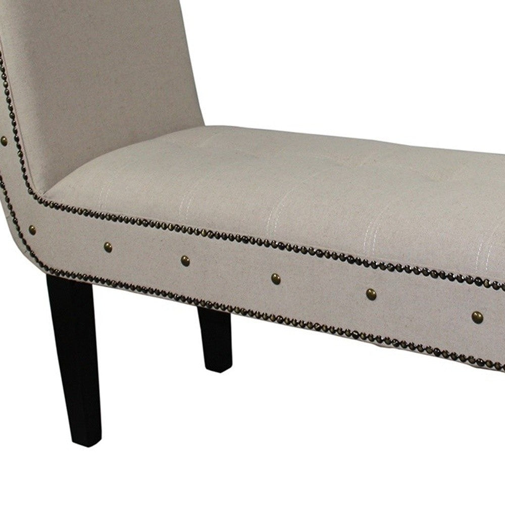 Ivory Suede U Shaped Arm Roll Bench By Homeroots | Benches | Modishstore - 5