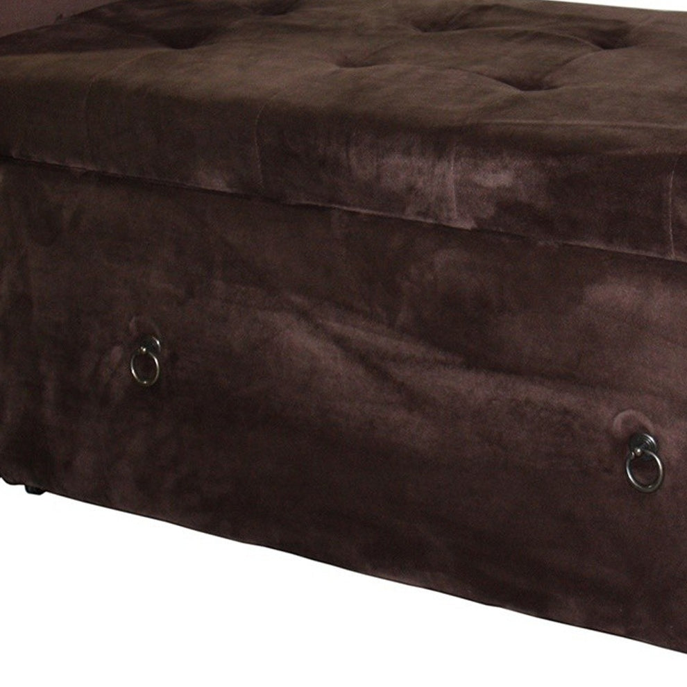 Brown Suede Shoe Storage Bench with Drawer By Homeroots | Benches | Modishstore - 6