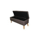 Gray Brown Linen Look Tufted Storage Bench By Homeroots | Benches | Modishstore - 2
