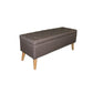 Gray Brown Linen Look Tufted Storage Bench By Homeroots | Benches | Modishstore - 3