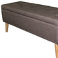 Gray Brown Linen Look Tufted Storage Bench By Homeroots | Benches | Modishstore - 5