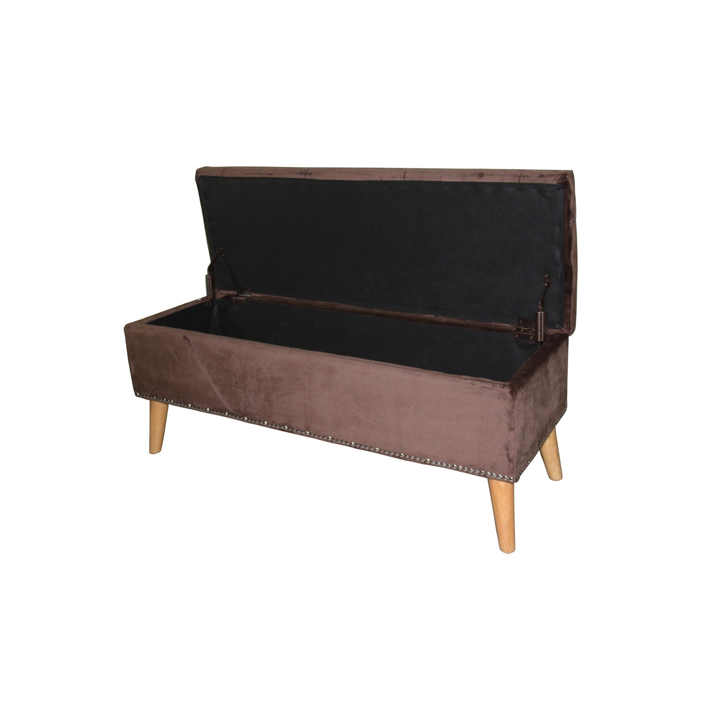 Cozy Brown Suede Storage Bench By Homeroots | Benches | Modishstore - 2