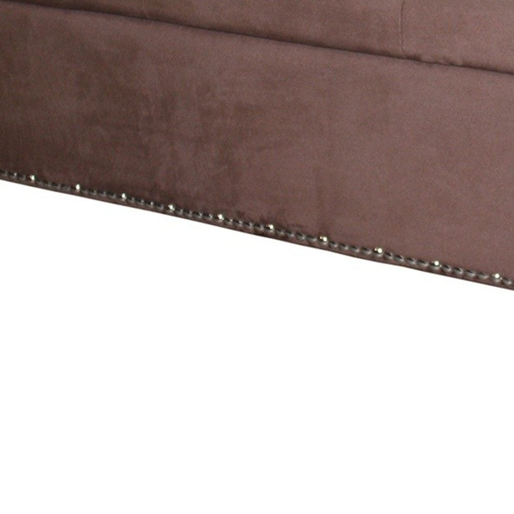 Cozy Brown Suede Storage Bench By Homeroots | Benches | Modishstore - 5