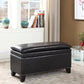 Deep Brown Double Cushion Faux Leather Storage Bench By Homeroots