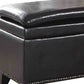 Deep Brown Double Cushion Faux Leather Storage Bench By Homeroots | Benches | Modishstore - 5