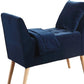 Navy Blue Modern Flair Storage Bench with Pillow and Blanket By Homeroots