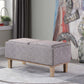 17" Wood Brown And Gray Upholstered 100% Polyester Entryway Bench With Flip Top By Homeroots | Benches | Modishstore