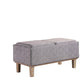 17" Wood Brown And Gray Upholstered 100% Polyester Entryway Bench With Flip Top By Homeroots | Benches | Modishstore - 3