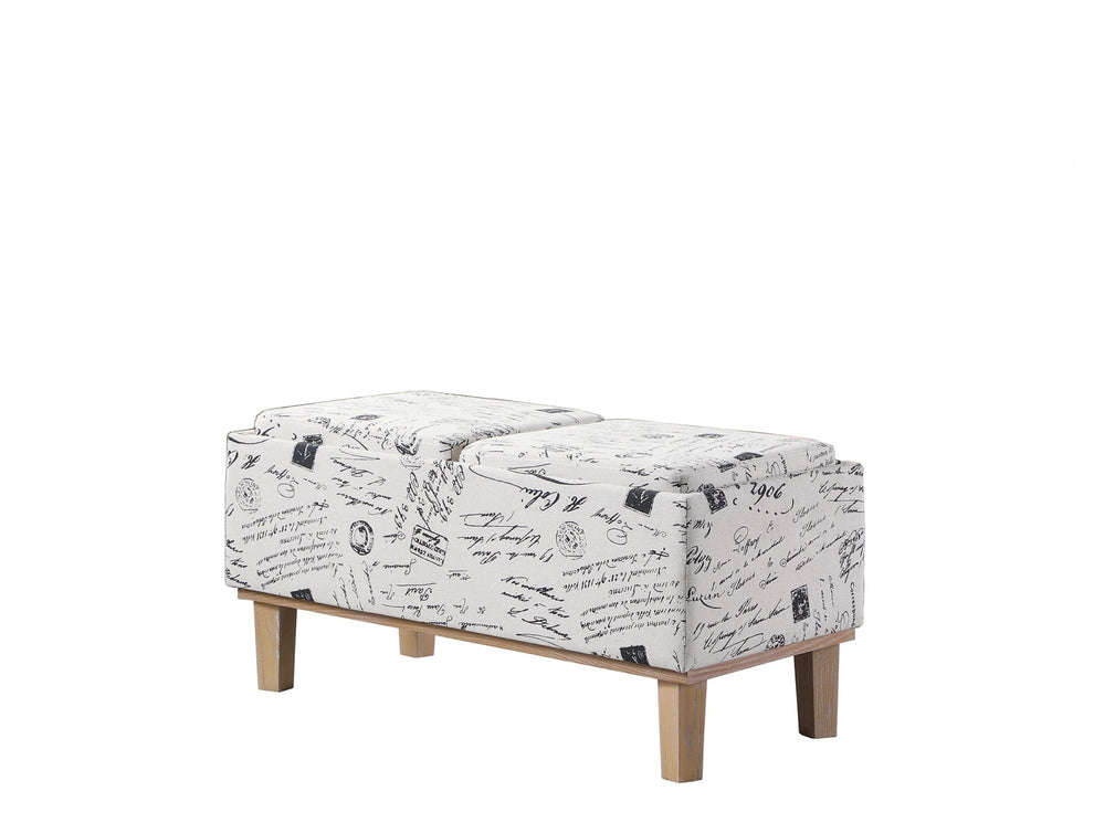 17" Wood Brown And Beige Upholstered 100% Polyester Entryway Bench With Flip Top By Homeroots | Benches | Modishstore - 2