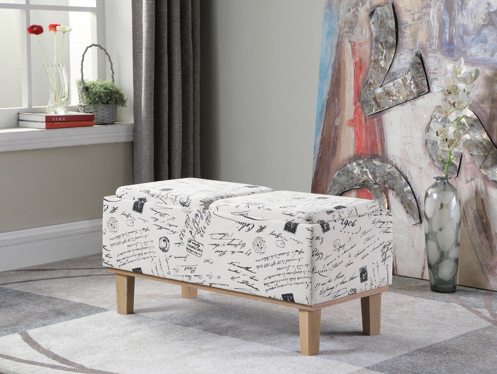17" Wood Brown And Beige Upholstered 100% Polyester Entryway Bench With Flip Top By Homeroots | Benches | Modishstore