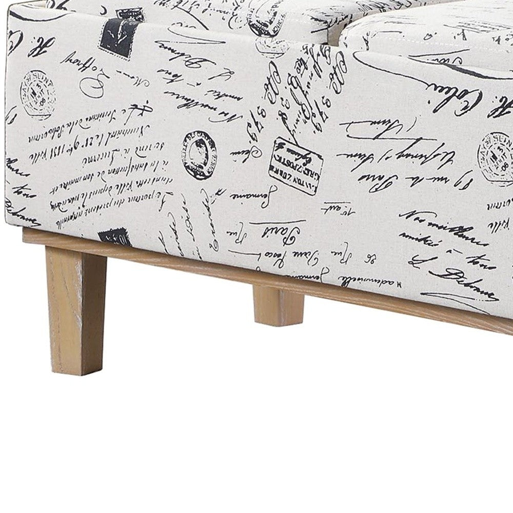 17" Wood Brown And Beige Upholstered 100% Polyester Entryway Bench With Flip Top By Homeroots | Benches | Modishstore - 5