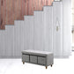 40" Gray And Brown Upholstered Cotton Blend Bench With Drawers By Homeroots | Benches | Modishstore - 3