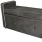 Olive Gray Suede Shoe Storage Bench with Drawer By Homeroots
