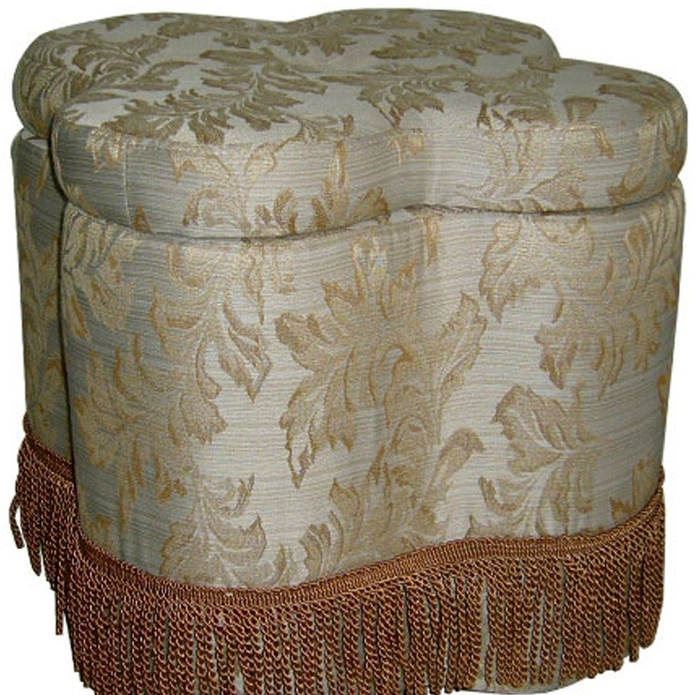 Scalloped Floral Ottoman with Storage By Homeroots
