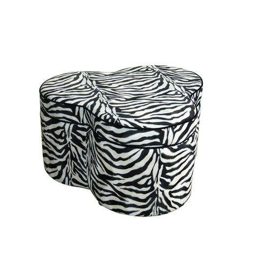 Funky Black White Pink Zebra Storage Ottoman Four Piece Set By Homeroots | Ottomans | Modishstore