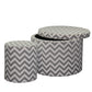Gray and White Chevron Ottoman Two Piece Set By Homeroots | Ottomans | Modishstore - 2