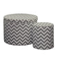 Gray and White Chevron Ottoman Two Piece Set By Homeroots | Ottomans | Modishstore - 3
