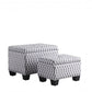 Set of Two Gray and White Diamonds Storage Ottomans By Homeroots