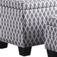 Set of Two Gray and White Diamonds Storage Ottomans By Homeroots