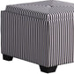 Black and White Pinstripes Tufted Storage Ottoman By Homeroots