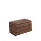 Dark Brown Wood Grain Faux Leather Storage Bench and Ottoman By Homeroots