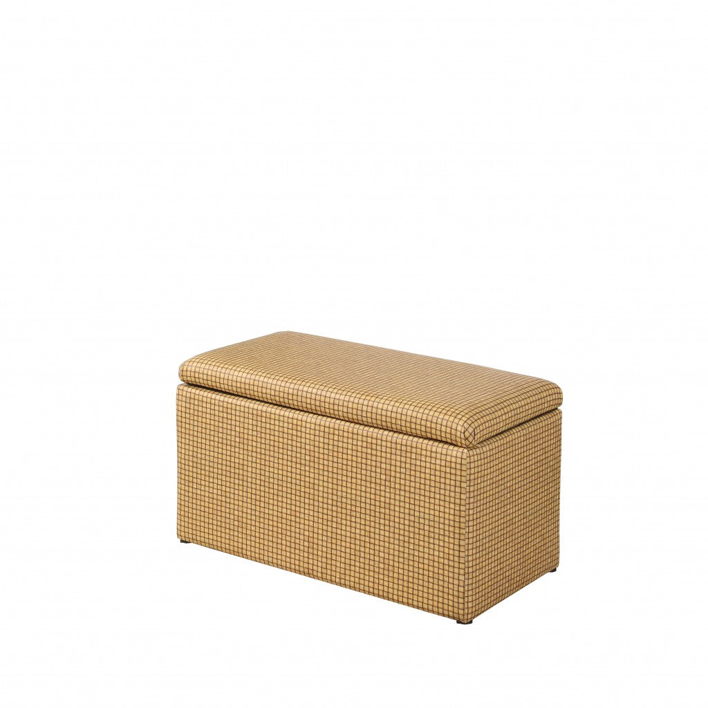Cork Look Checkerboard Faux Leather Storage Bench and Ottoman By Homeroots