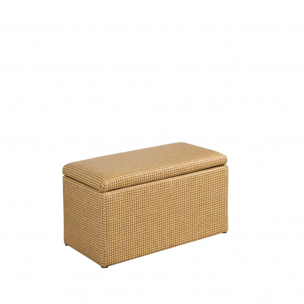 Cork Look Checkerboard Faux Leather Storage Bench and Ottoman By Homeroots