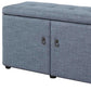 Blue Gray Linen Look Double Door Shoe Storage Bench By Homeroots | Benches | Modishstore - 4