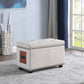 Natural Tufted Storage Ottoman with Charging Station By Homeroots