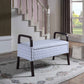 Pale Gray and White Scales Wooden Storage Bench with Handles By Homeroots | Benches | Modishstore - 6